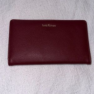 Lark & Ives vegan leather burgundy wallet